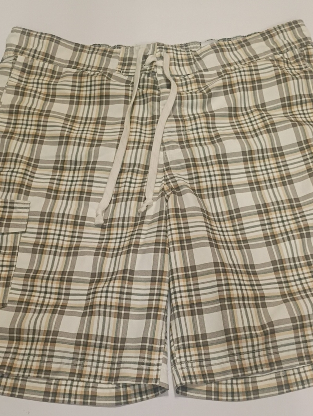 Chaps Plaid Drawstring Swim Shorts Preppy